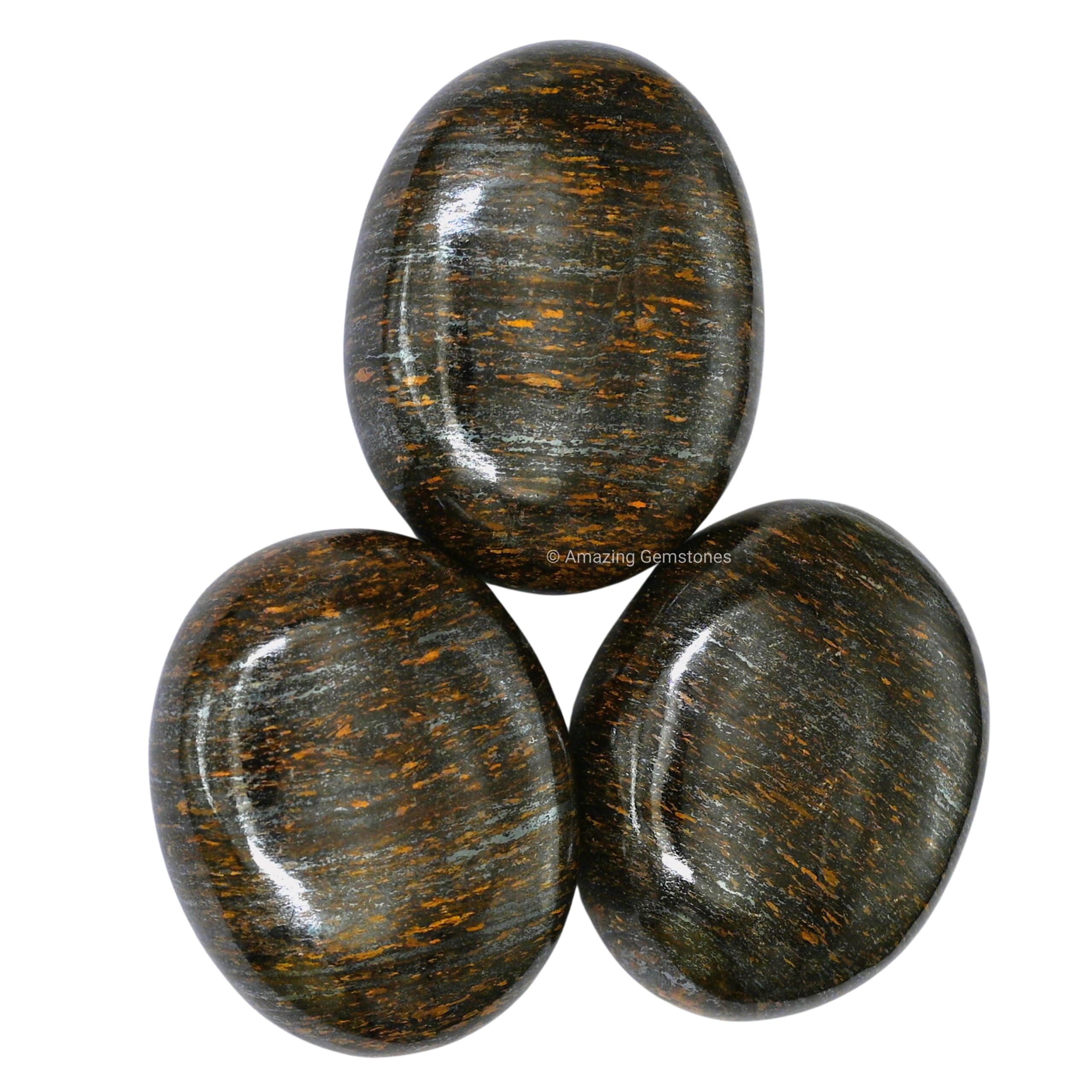 Bronzite Crystals and Healing Stones - Large Palm Stone Crystals Piedra - Crystal for Good Luck, Balanced Positive Energy, Medit