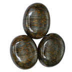 Bronzite Crystals and Healing Stones - Large Palm Stone Crystals Piedra - Crystal for Good Luck, Balanced Positive Energy, Medit