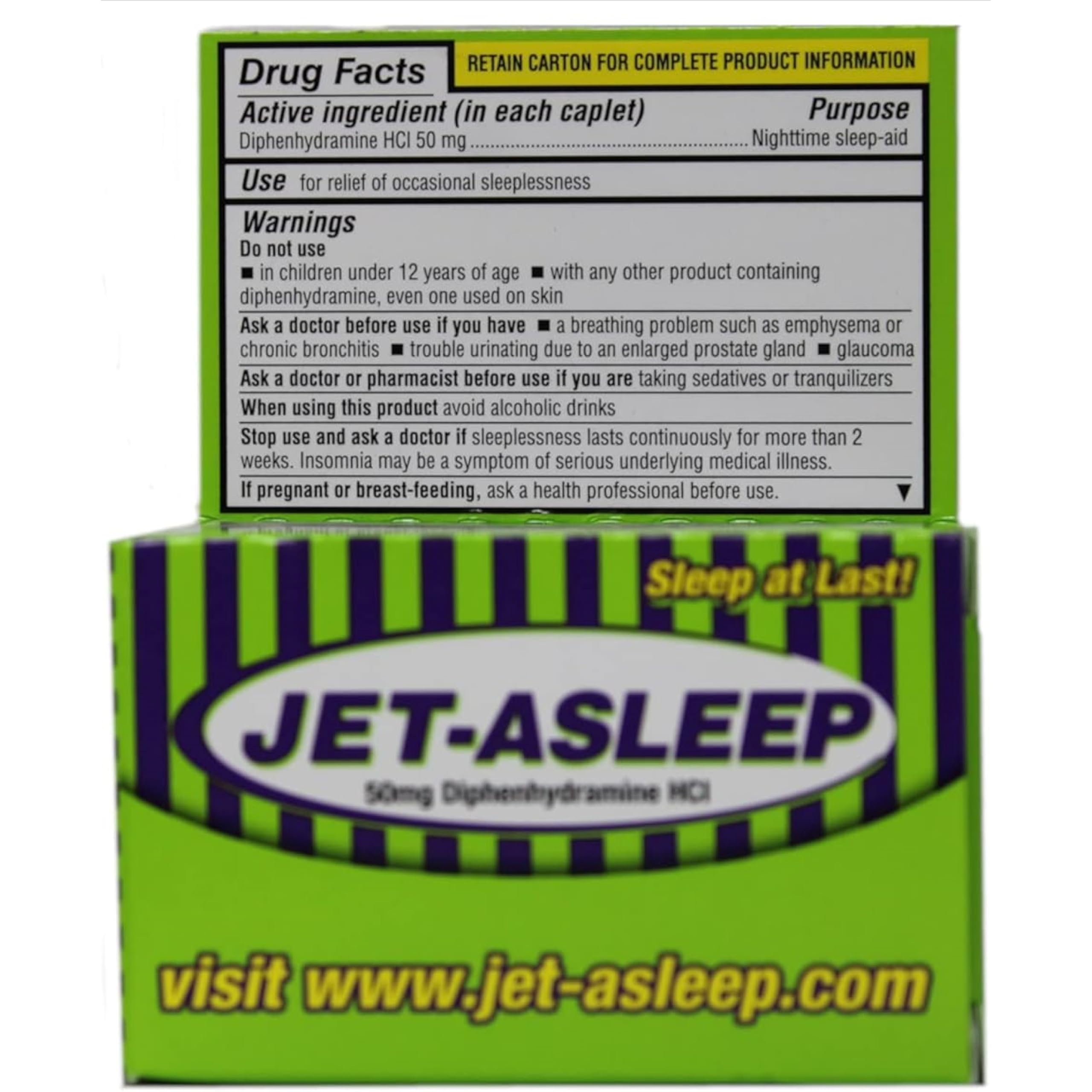 Jet-Asleep Double Strength Nighttime Sleep-Aid 100 Count 4 Pack