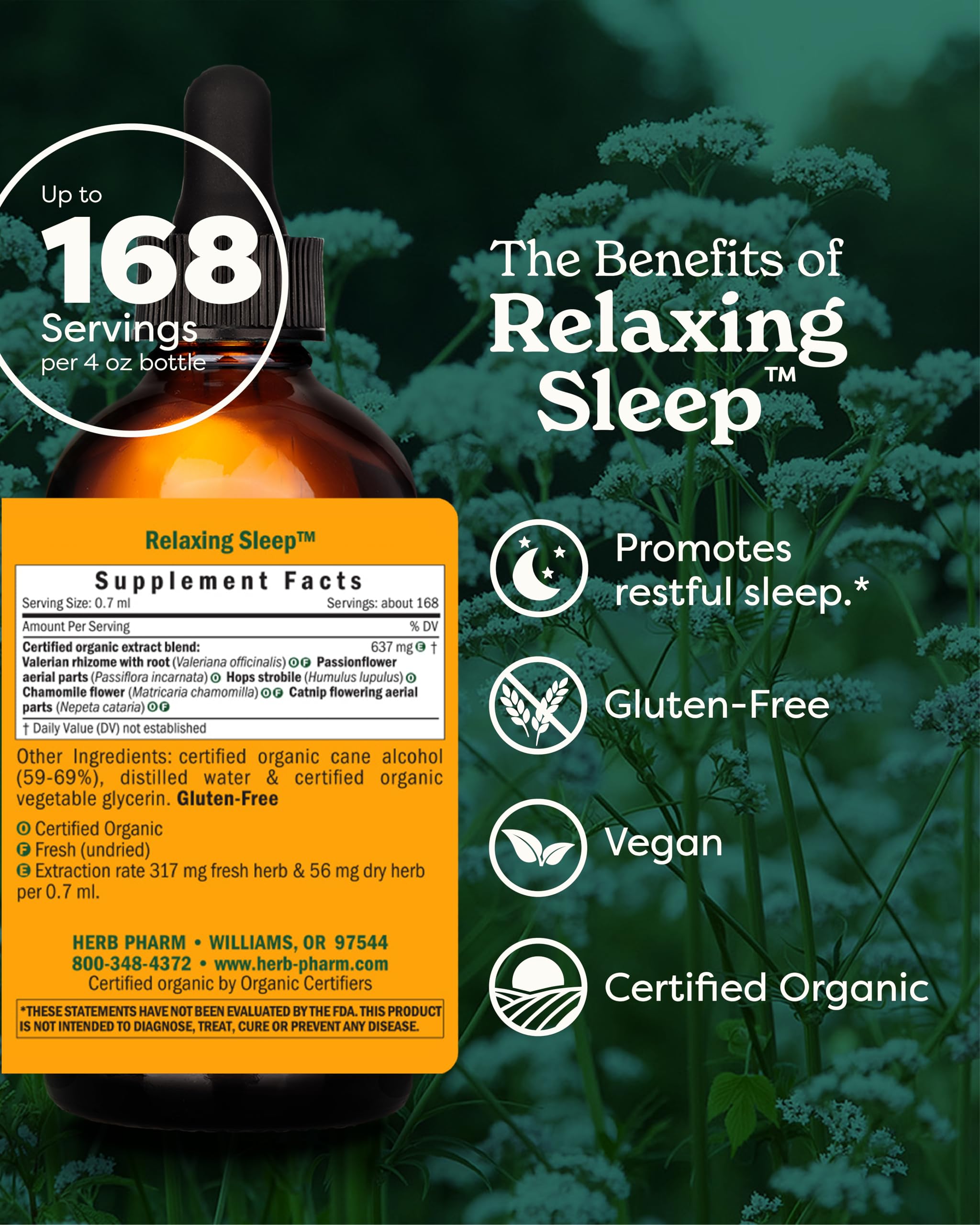 Herb Pharm Relaxing Sleep Herbal Formula with Valerian Liquid Extract - 4 Ounce (Pack of 1)