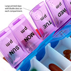 Deke Home - Pill Organizer 2 Times a Day, Weekly Pill Box, 7 Daily Compartments with AM PM Slots, Easy Snap Lids Medication Disp