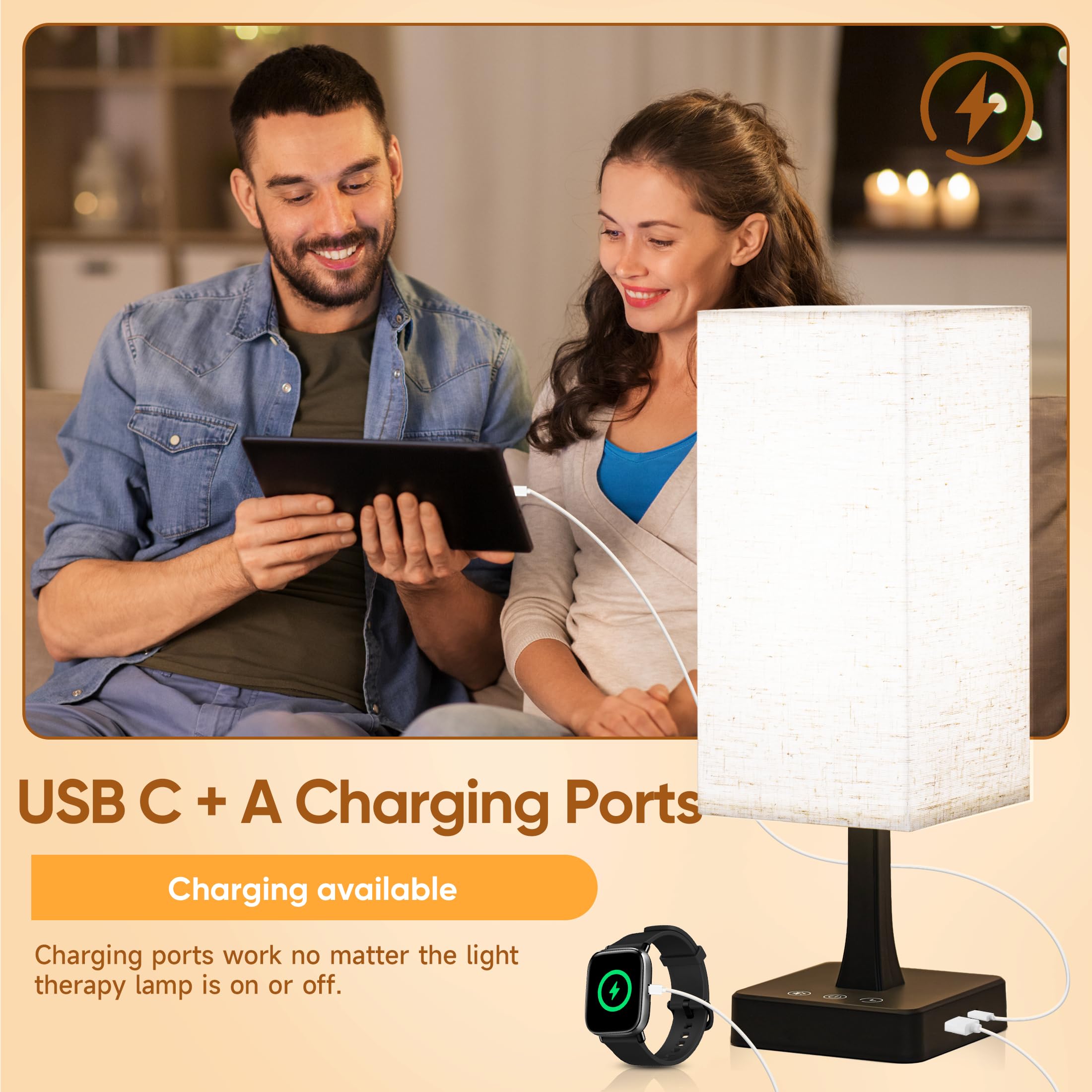 Light Therapy Lamp 10000 Lux Therapy Light with Remote and Touch Control, 3 Color Temperature, 5 Brightness Level Full Spectrum