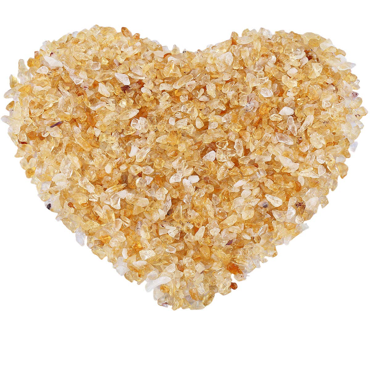 mookaitedecor 1/2 lb Citrine Tumbled Stone Chips Crushed Quartz Crystals and Healing Stones with Chakra Bag