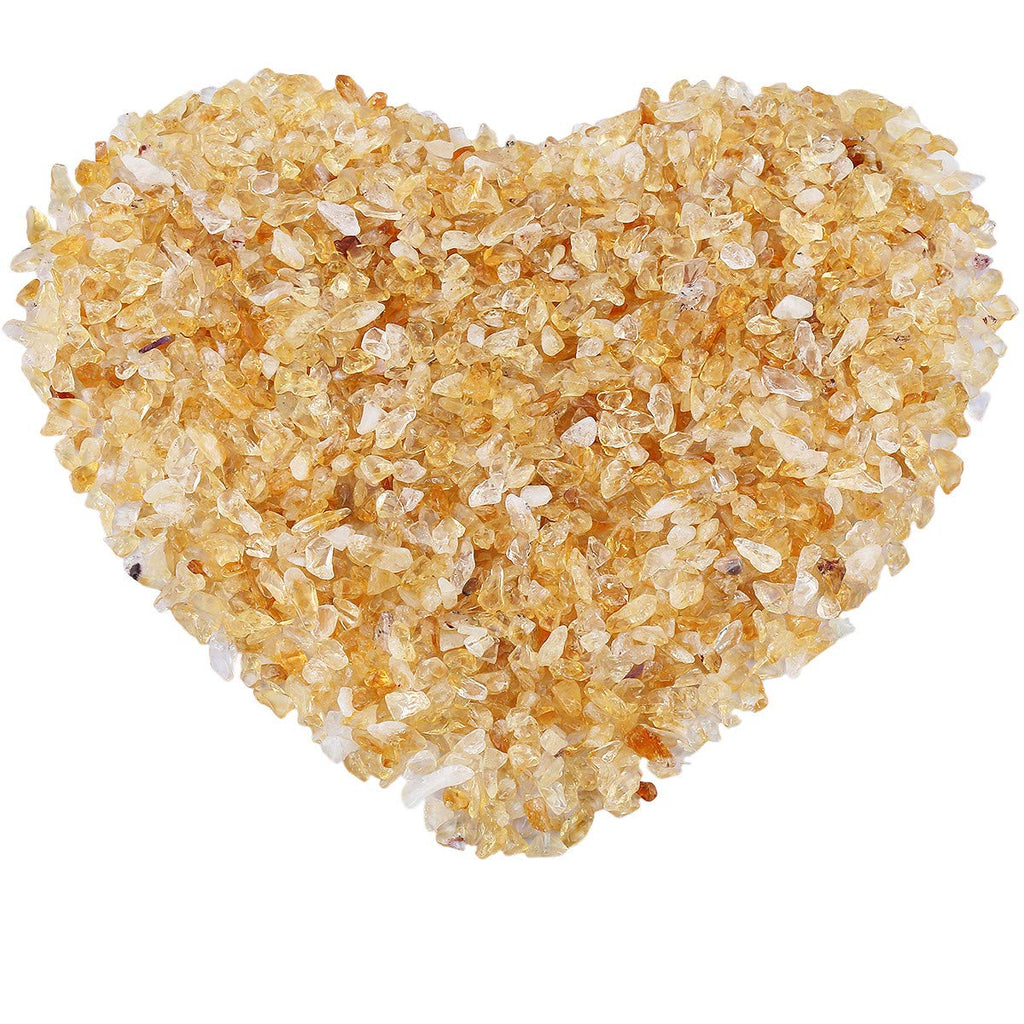mookaitedecor 1/2 lb Citrine Tumbled Stone Chips Crushed Quartz Crystals and Healing Stones with Chakra Bag