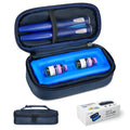 WOODAKE Insulin Cooler Travel Case for Vials & Pen - TSA Approved, Portable Medication Case with Reusable Ice Brick for Long-Las