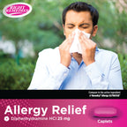 RIGHT REMEDIES Allergy Relief Antihistamine, Diphenhydramine HCl 25mg, Generic Benadryl Ultratabs, Relieves Seasonal Indoor or O