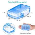 Fullicon Travel Pill Organizer, 4 Compartments Portable Pill Case, Moisture Proof Small Pill Box with Labels, Travel Pill Case w