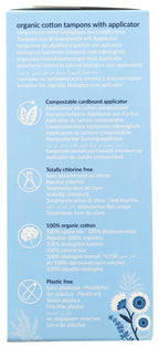 Natracare Organic Cotton Tampons with Cardboard Applicator, (1 Pack, 16 Tampons Total)