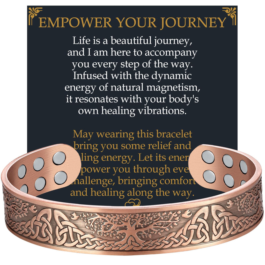 Jecanori Copper Bracelet for Men, 18X Strength Mens Magnetic Copper Bracelets, 99.99% Pure Solid Copper Bracelet