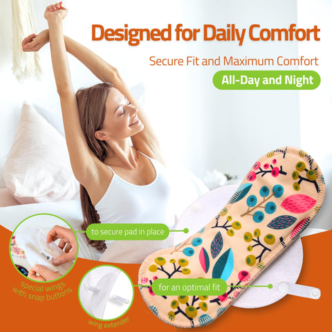 Natissy Cloth Panty Liners for Women- 7-Pack (Small) Viscose Daily Reusable Panty Liners Made in EU; Panty Liners Washable; Extr