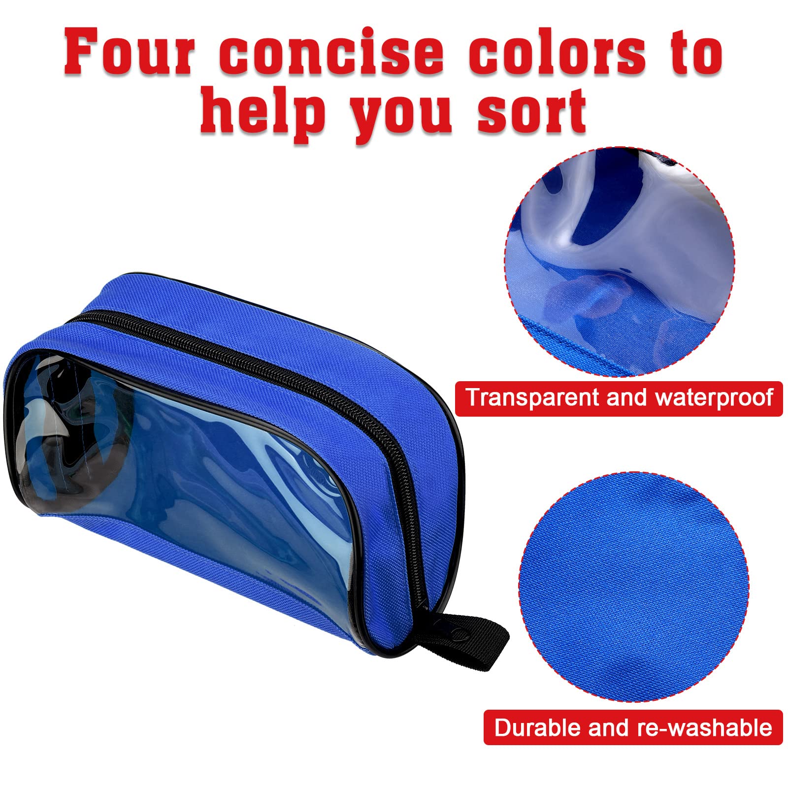 4 Pcs Empty First Aid Bag Color Coded First Aid Medical Kit Accessory Pouches Zippered Medical Bag Organizer Storage Medical Pou