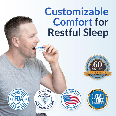 VitalSleep Anti-Snoring Mouthpiece, Comfortable & Adjustable Snore Guard, Quiets Snoring, USA Made, BPA Free & FDA Cleared Anti-