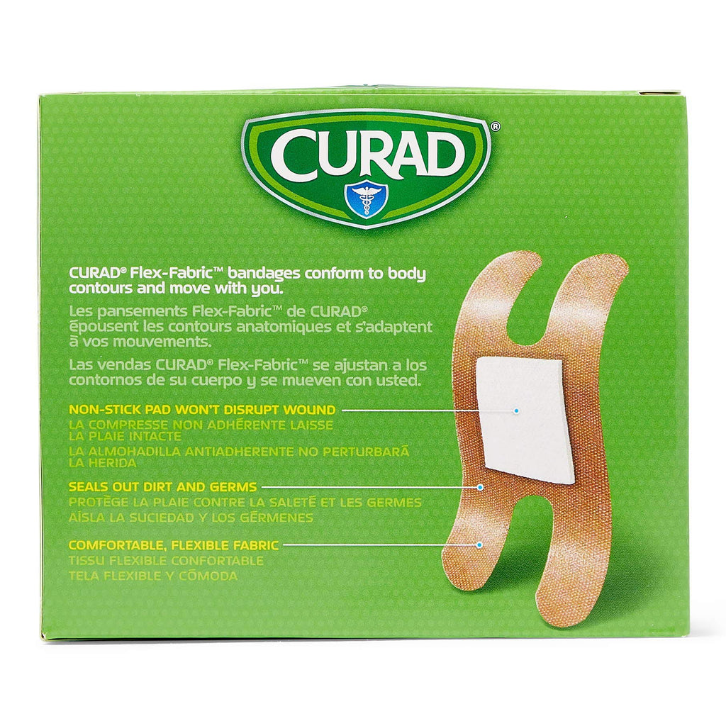 CURAD Flex-Fabric Adhesive Bandages, Knuckle, 100 CT, Pack of 2