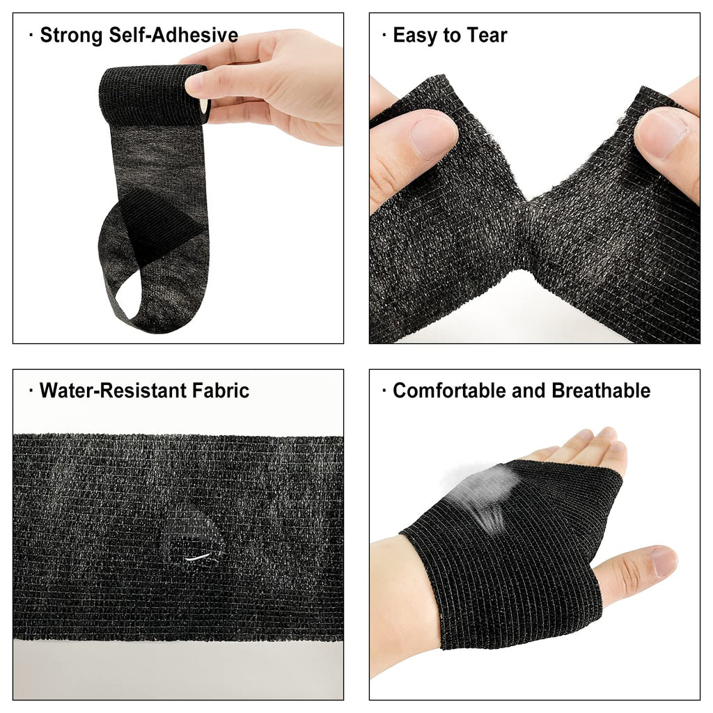 Self Adhesive Bandage Wrap(12 Pack, 3 Inch x 5 Yards), First Aid Medical Cohesive Bandage Tape, Breathable Elastic Sports Athlet