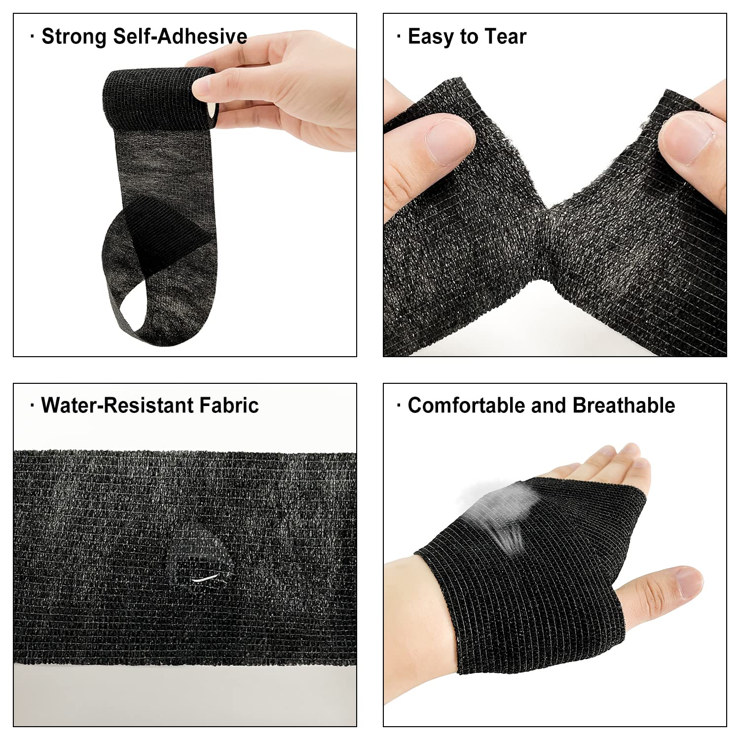 Self Adhesive Bandage Wrap(12 Pack, 3 Inch x 5 Yards), First Aid Medical Cohesive Bandage Tape, Breathable Elastic Sports Athlet