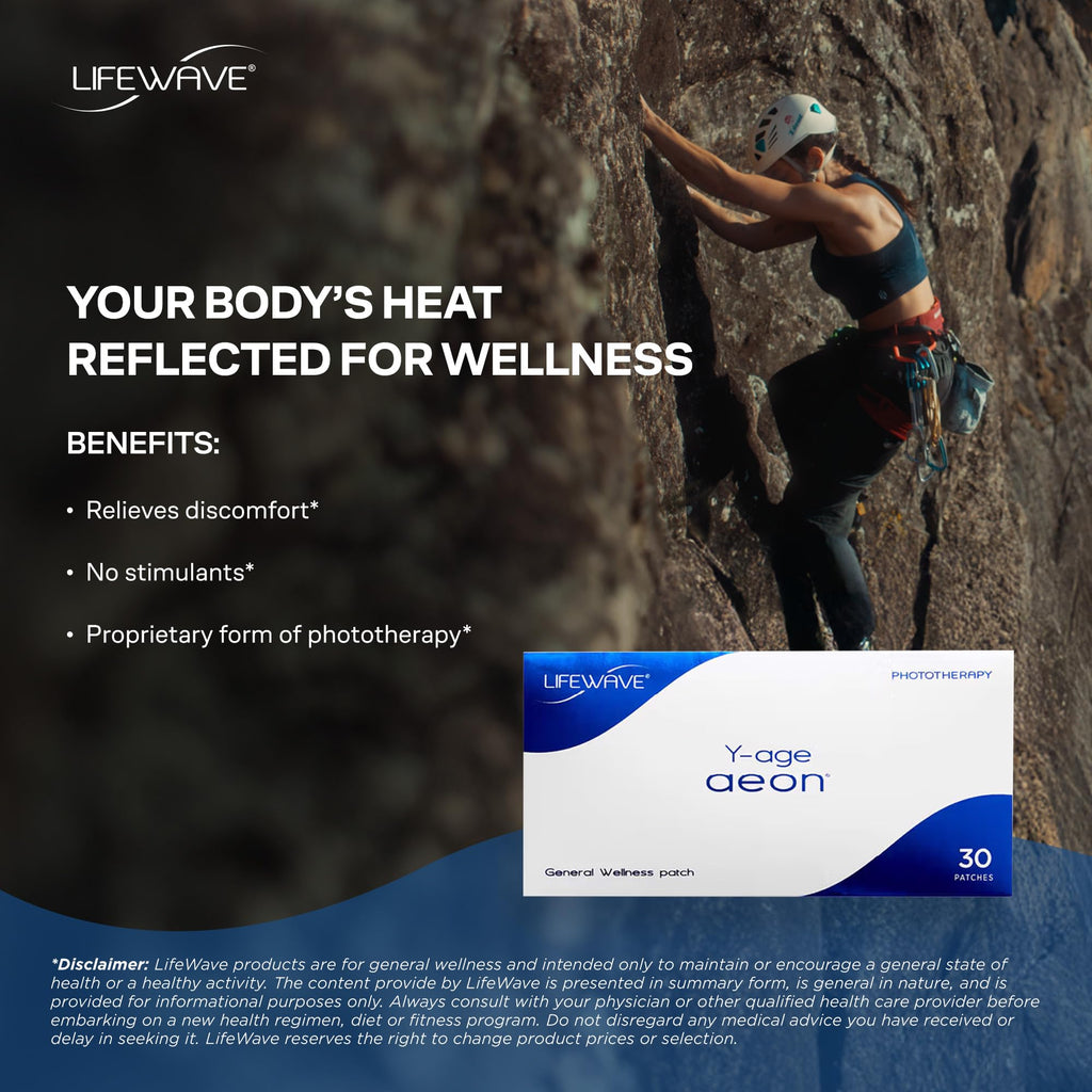 LifeWave Y-Age Aeon Patches - Helps You to Relax - No Drugs, or stimulants - Gentle Phototherapy Patches, Easy 12-Hour Wear - 30