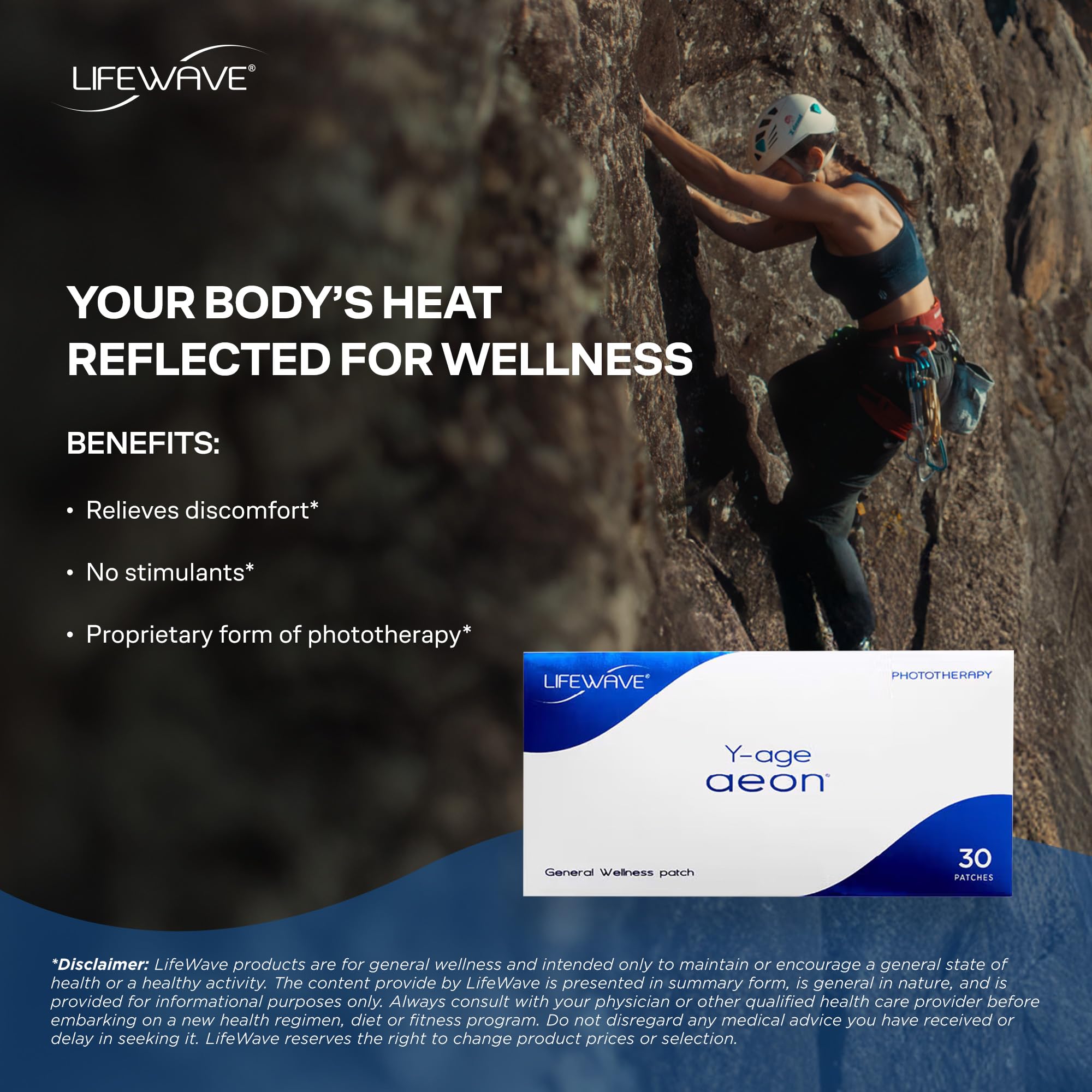 LifeWave Y-Age Aeon Patches - Helps You to Relax - No Drugs, or stimulants - Gentle Phototherapy Patches, Easy 12-Hour Wear - 30