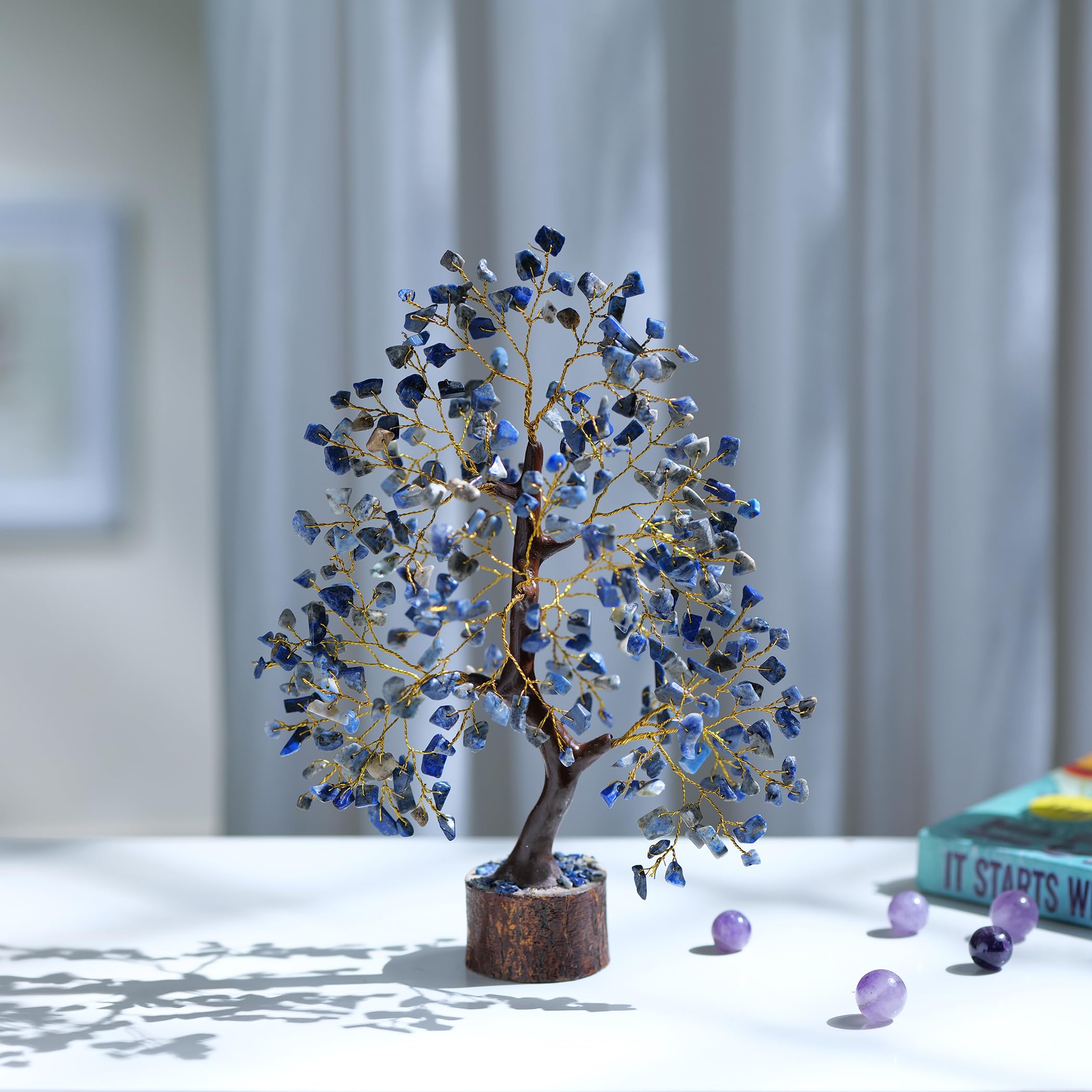Lapis Lazuli Tree, Spiritual Decor, Money Trees, Lapis Lazuli Crystal, Good Luck Gifts, Gemstone Tree, Lapis Lazuli Healing Ston