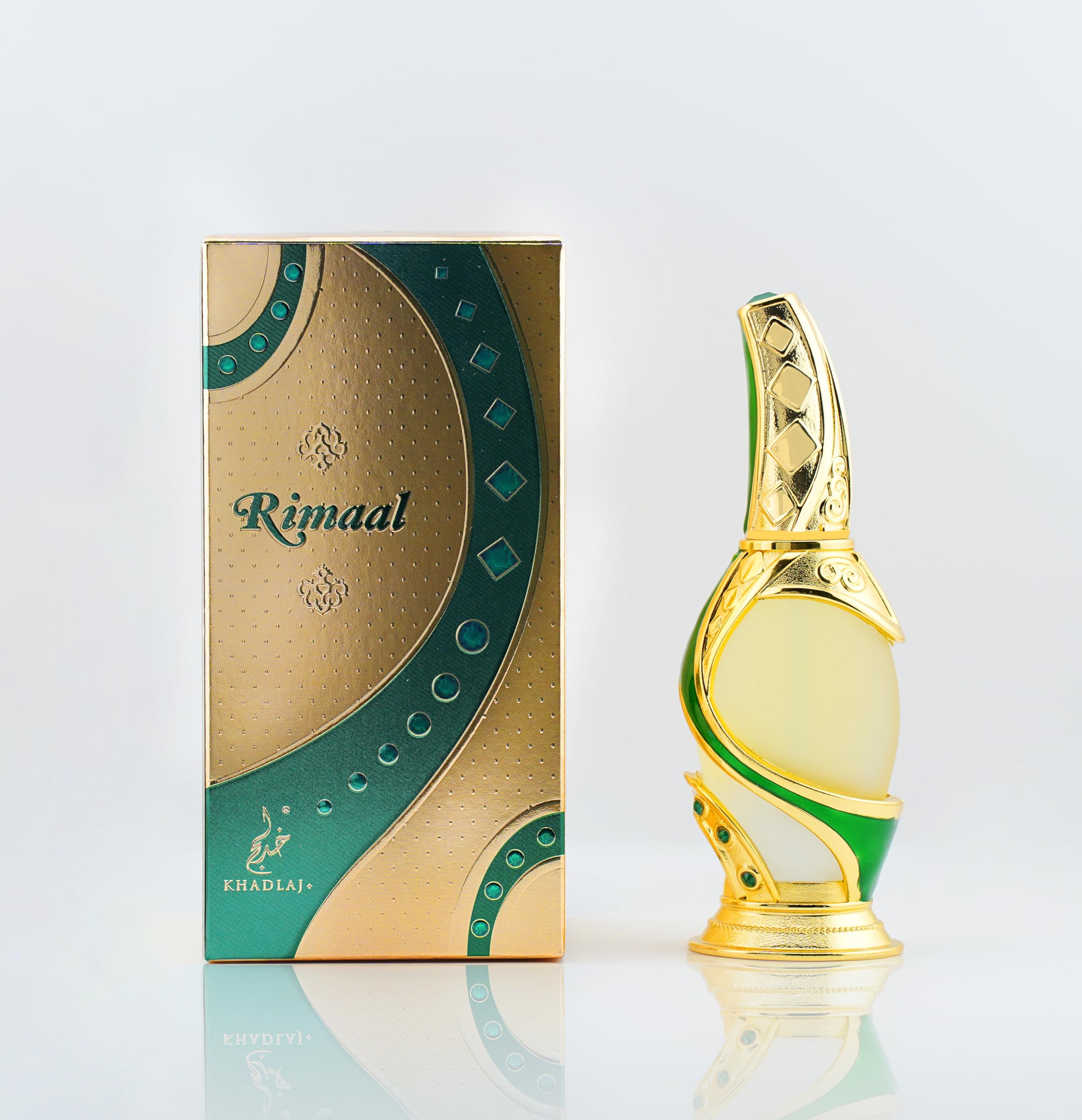Khadlaj Rimaal Green Concentrated Perfume Oil for Unisex, 0.5 Ounce