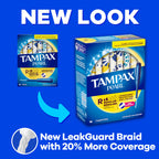 Tampax Pearl Tampons, with LeakGuard Braid, Regular Absorbency, Unscented, 36 Count