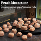 Crocon 1LB Peach Moonstone Tumbled Stones and Crystals bulk 2000+ Carats Natural Crystal Kit for Reiki Healing Crystal Polished,