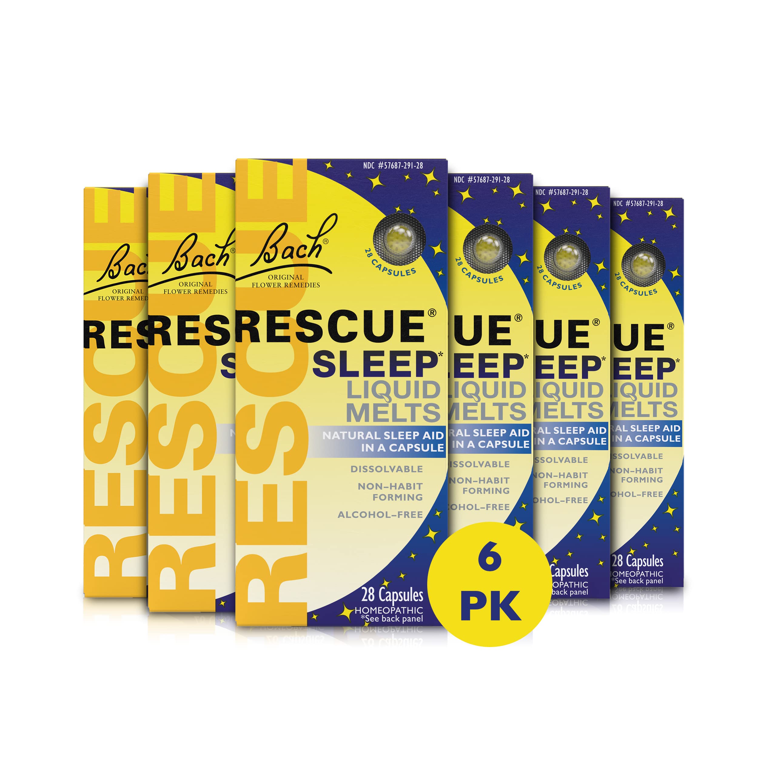 Bach RESCUE SLEEP Liquid Melts, Natural Orange Vanilla Flavor, Sleep & Stress Relief Aid, Homeopathic Flower Essence, Free of Me