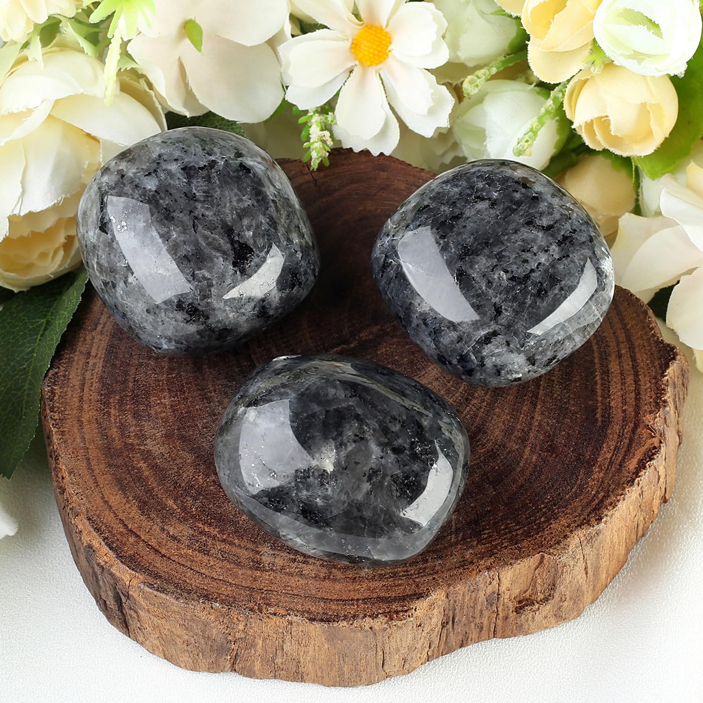 MAIBAOTA 1.6-2.0'' Labradorite Crystal Large Reiki Natural Tumbled Polished Stones for Energy Witchcraft Therapy Meditation DIY