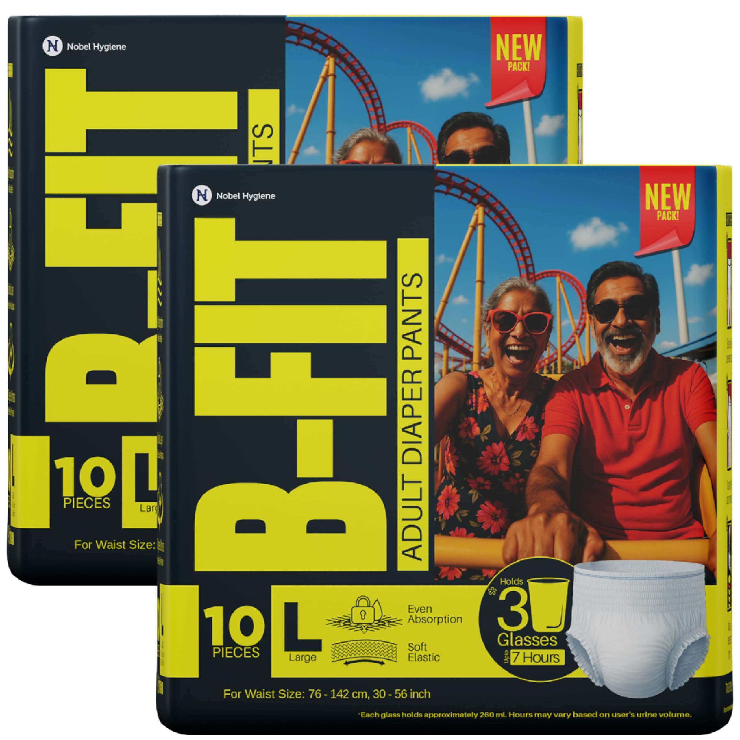 BFit Regular Adult Diaper L Size Pants | 20 Count (Large) | Waist 3056 Inch | Unisex | Leakproof | Even Absorption | Long Prot