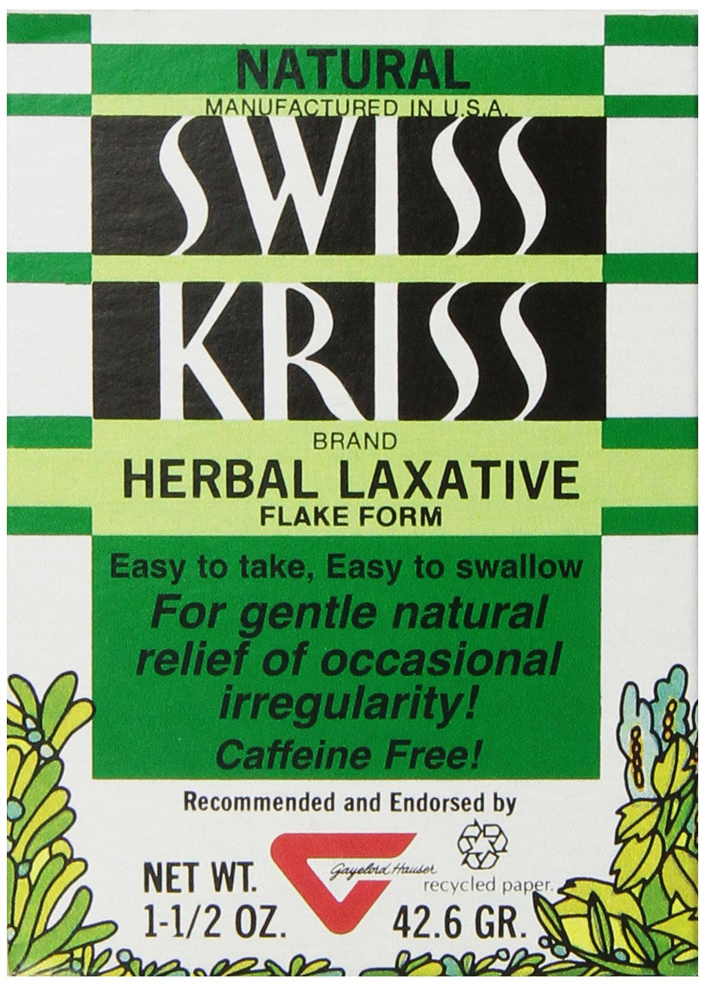 Swiss Kriss Natural Herbal Laxative Flake Form , 1.5 Ounces (42.6 g) (Pack of 6)