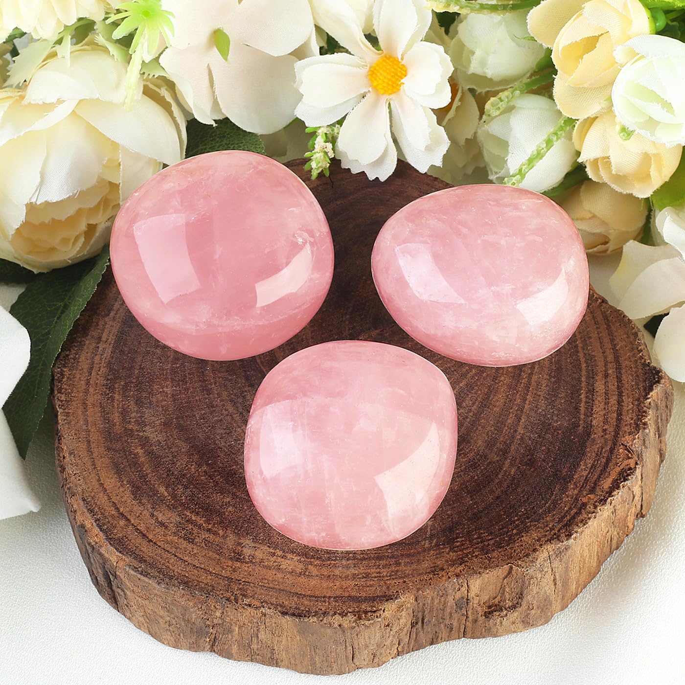 MAIBAOTA 1.6-2.0'' Rose Quartz Crystals Large Reiki Healing Crystals Natural Tumbled Pink Polished Stones for Energy Witchcraft
