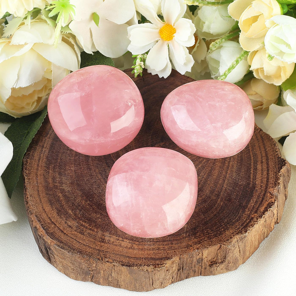 MAIBAOTA 1.6-2.0'' Rose Quartz Crystals Large Reiki Healing Crystals Natural Tumbled Pink Polished Stones for Energy Witchcraft