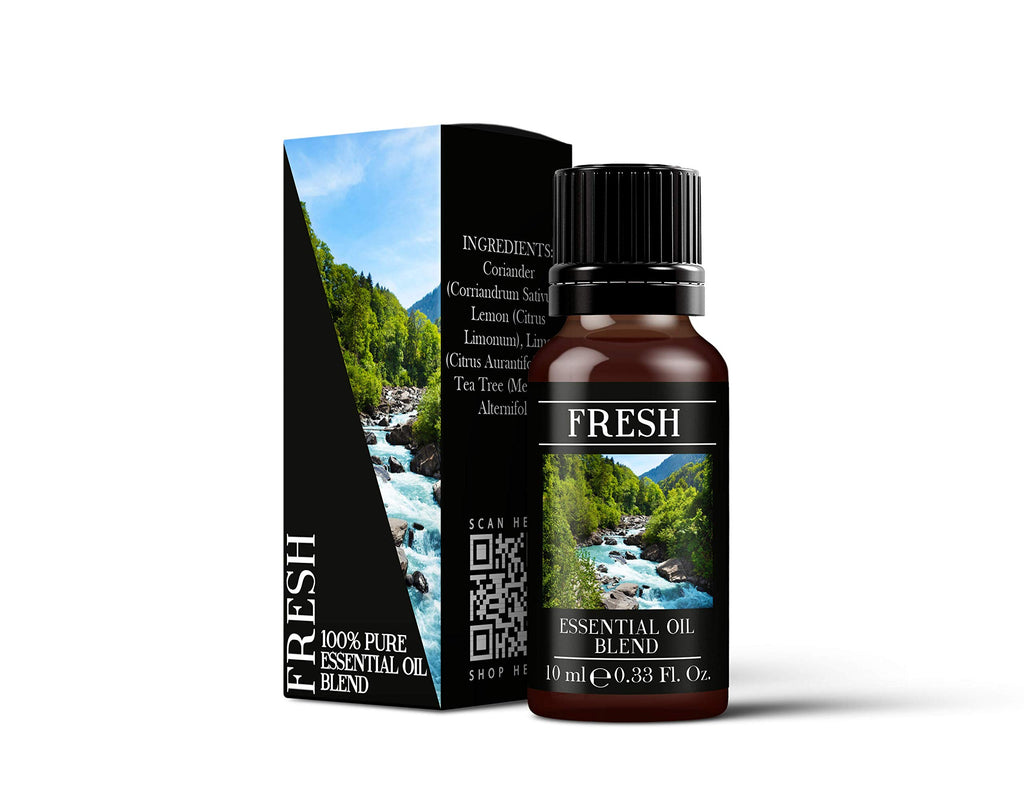 Mystix London | Fresh Pure & Natural Essential Oil Blend 10ml - for Diffusers, Aromatherapy & Massage Blends | Perfect as a Gift