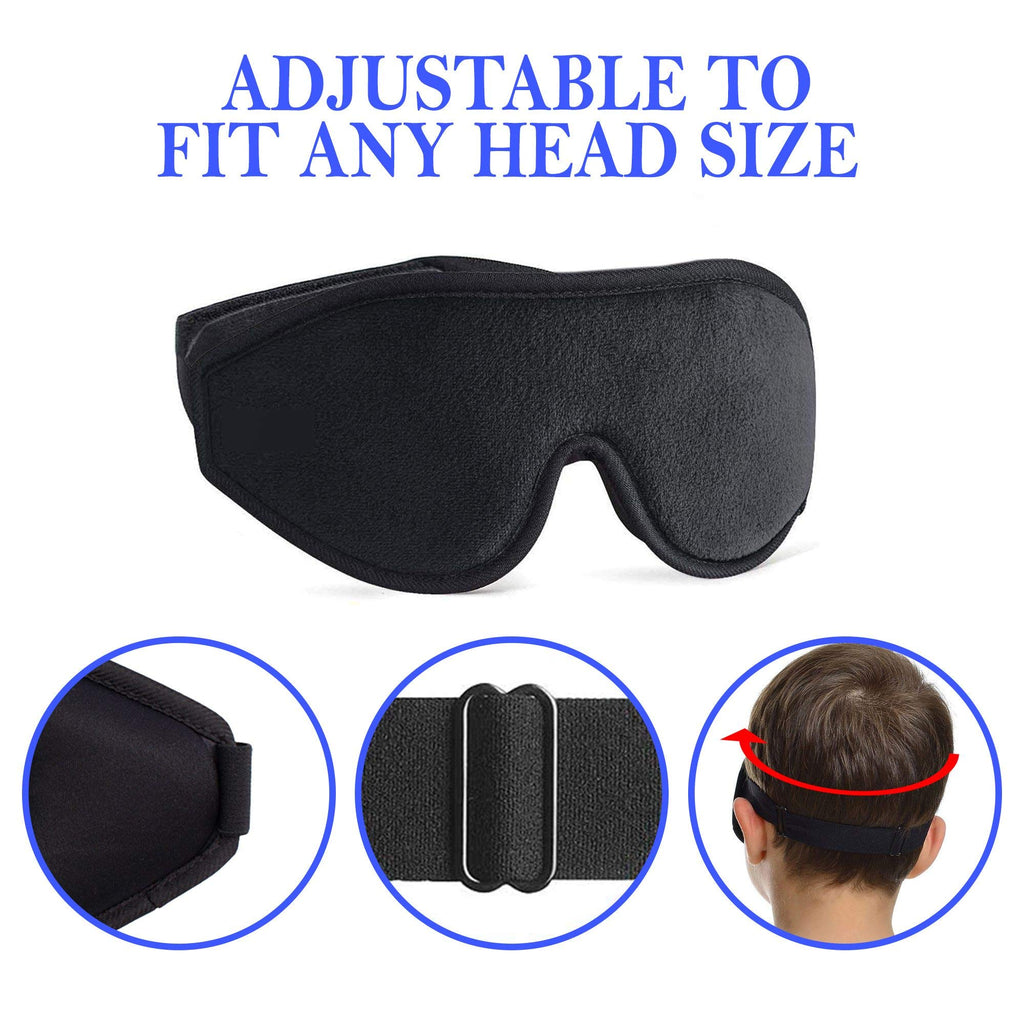 Sleep Mask for Kids with Blockout Light - Memory Foam 3D Contoured Eye Mask - Eye Cover & Travel Sleep Mask, Blindfolds for Kids
