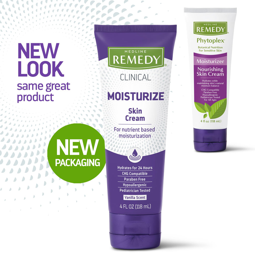 Medline Remedy Clinical Skin Cream, Vanilla Scent (4 fl oz), Moisturizing Face and Body Cream for All Ages, Paraben & Sulfate Fr