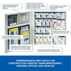 First Aid Only 50-Person SmartCompliance First Aid Kit for Businesses, ANSI A+ Compliant Metal First Aid Cabinet with Medication