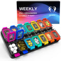 Large Weekly Pill Organizer 2 Times a Day - AM/PM Medicine Organizer with Thick Silicone Seal, Upgraded Secure Locks, Moisture-P