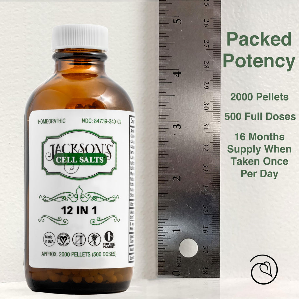 Jackson's 12-in-1 Cell Salt Combination - Certified Vegan, Lactose-Free All 12 Tissue Salts in 6X Potency - Made in The USA (200
