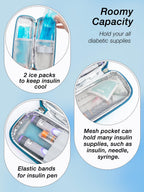 Leng Ke Insulin Cooler Travel Case TSA Approved with 2 Reusable Ice Packs, Upgraded EVA Insulin Cooler for Travel and Daily Life