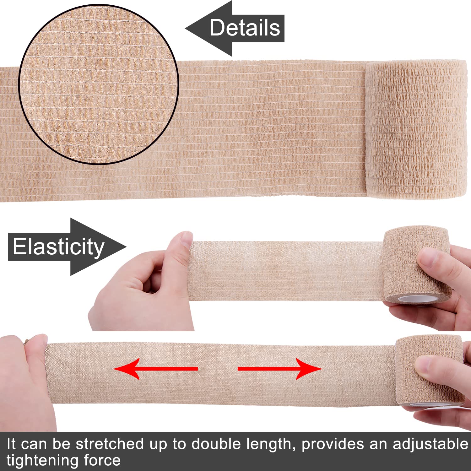 BQTQ 50 Rolls Self Adhesive Bandage Wrap 2 inch Bandage Tape Self Adherent Wrap Colorful Bandages Self Adhesive Wraps Stretch Ba