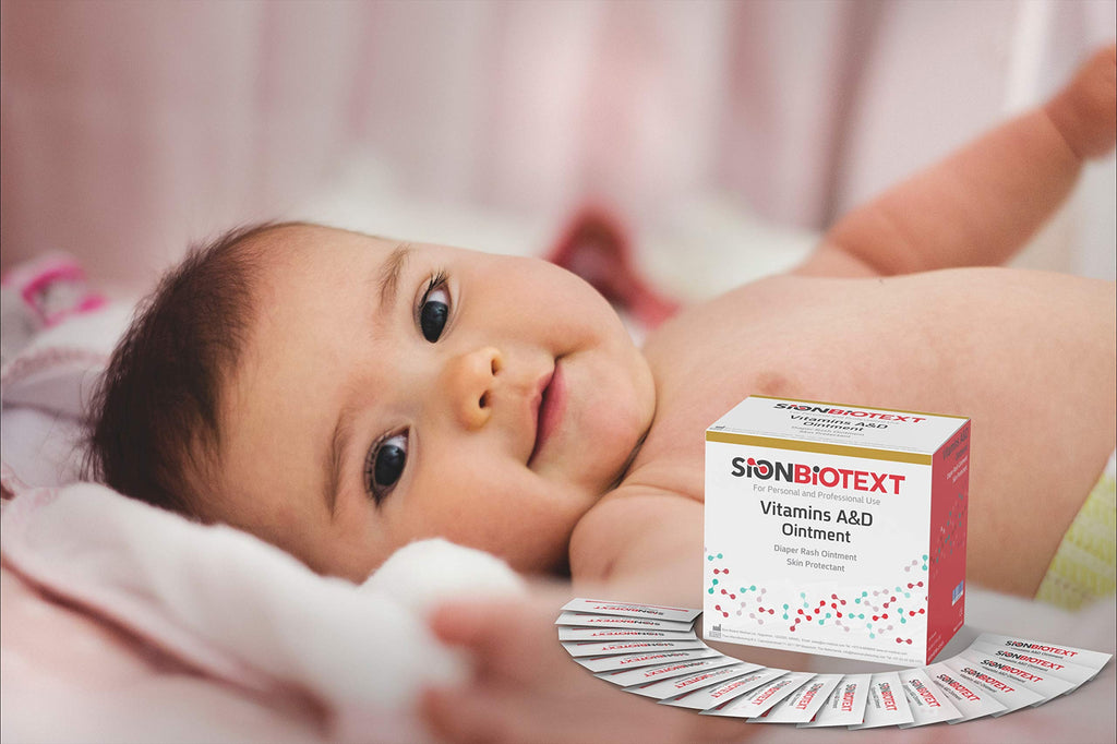 A and D Ointment by Sion Biotext Baby Diaper Rash Vitamin A + D Healing Cream for Dry Irritated Skin, Cuts, Burns Soothing Baby
