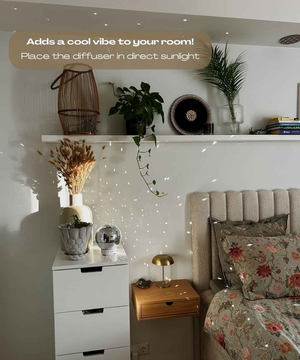Rotating Disco Ball Diffuser - Cute Essential Oil Diffuser and Humidifier for Home, Mirror Ball Retro & Preppy Room Decor | Disc