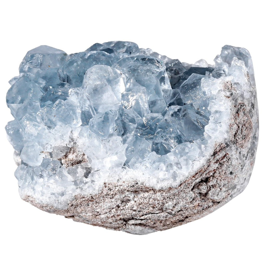 Rockcloud Natural Raw Blue Celestite Mineral Healing Crystal Cluster Geode Irregular Home Decoration Gemstone Specimen, 0.11-0.2