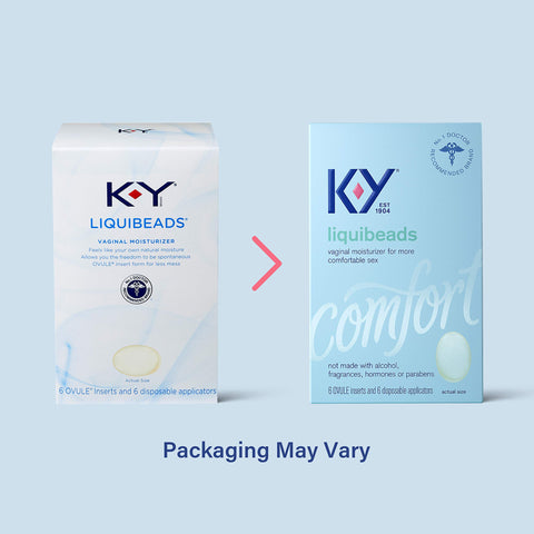 Personal Lubricant, K-Y Liquibeads Vaginal Moisturizer, 6 Bead Inserts and 6 Applicators to Supplement a Woman's Natural Moistur