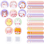 120Pcs Kids Bandages 10 Styles Cute Cartoon Bandaids Variety Pack,0.9In Round Vaccination Bandage Adhesive Dot Flexible Fabric K
