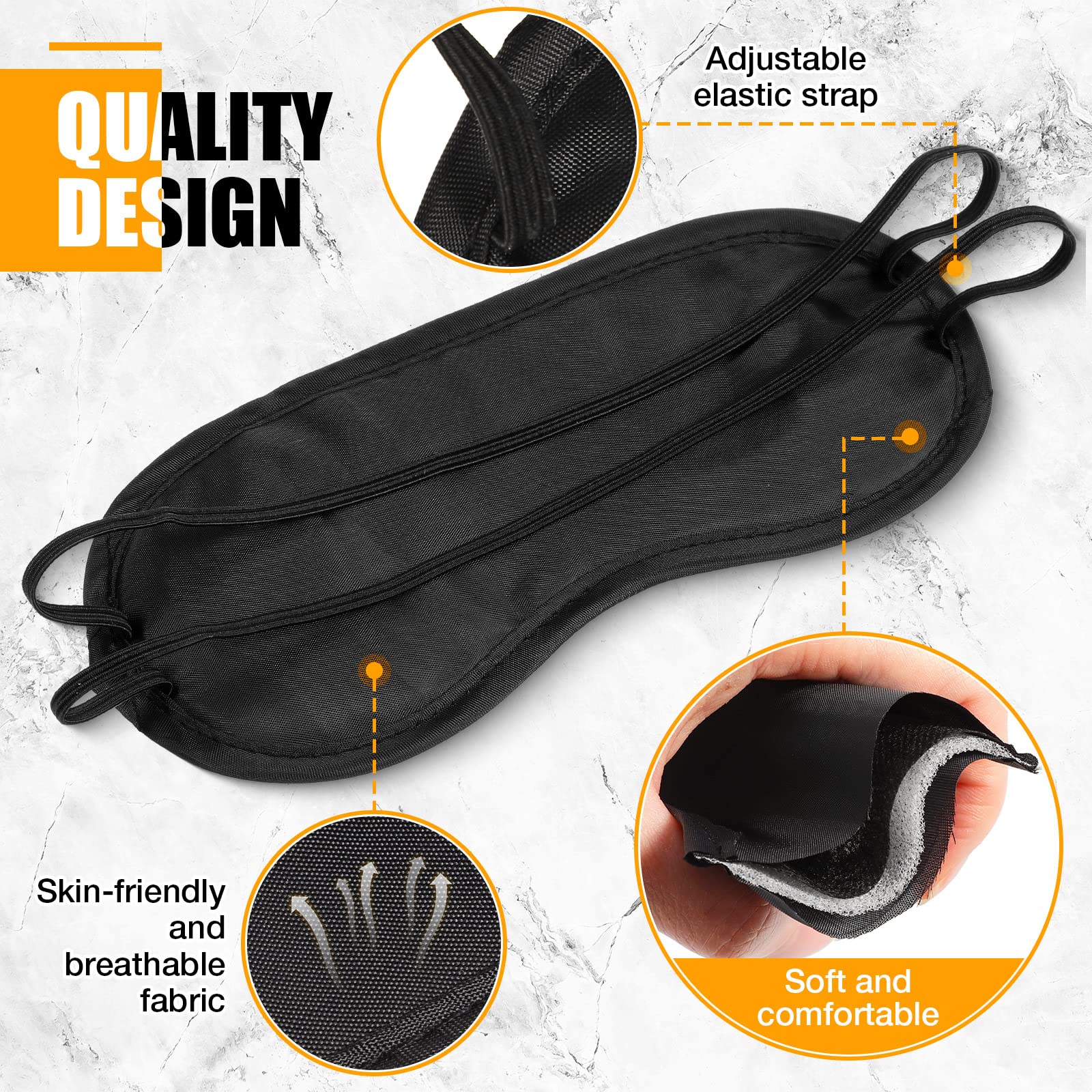 200 Pcs Eye Mask Sleeping Blindfold Eye Cover with Adjustable Strap for Games Party Team Building Travel Individually Wrapped Sl