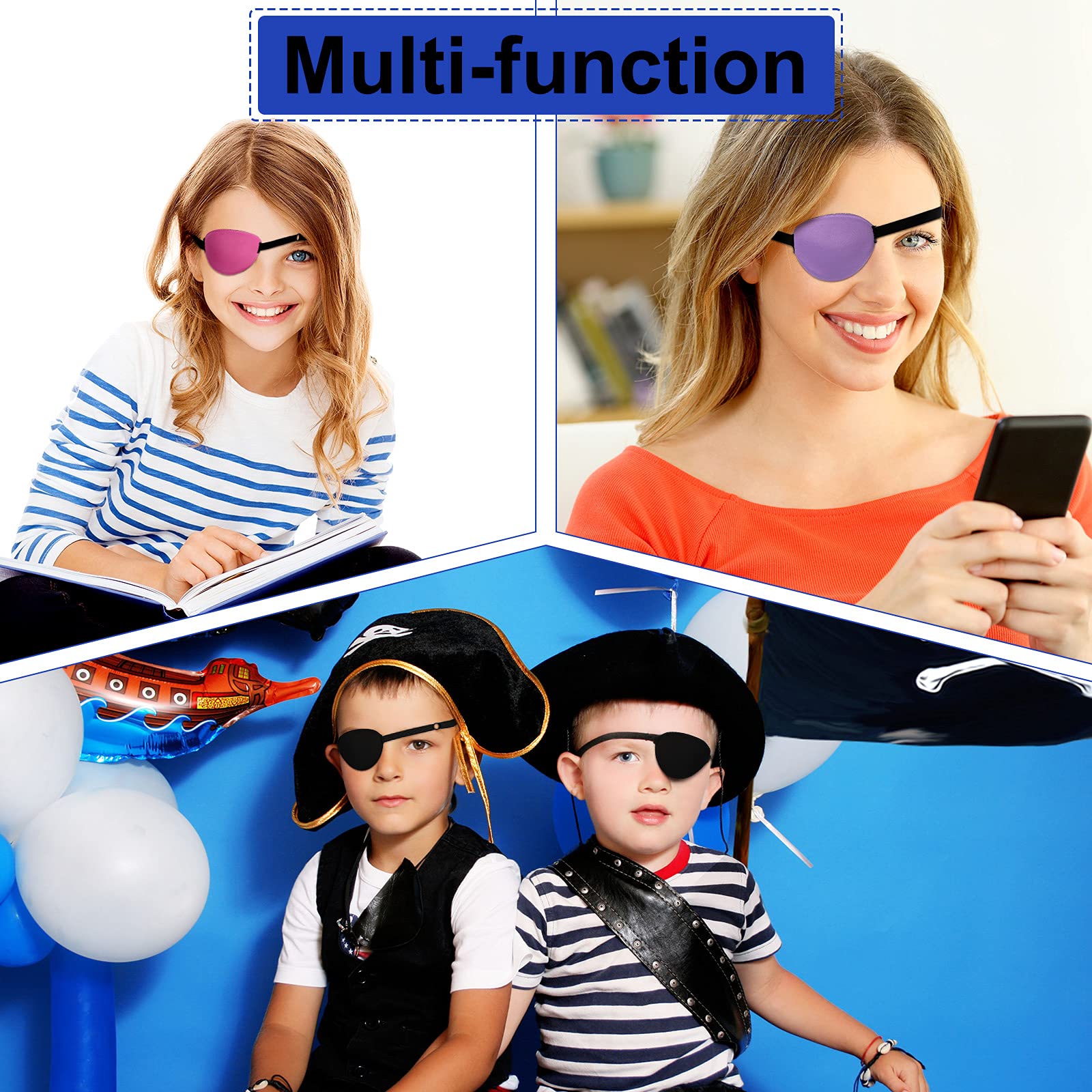 Geyoga 16 Pieces Eye Patches for Adults Soft Medical Eye Patches Adjustable Single Eye Patch Silk Single Eye Mask Eye Patches fo