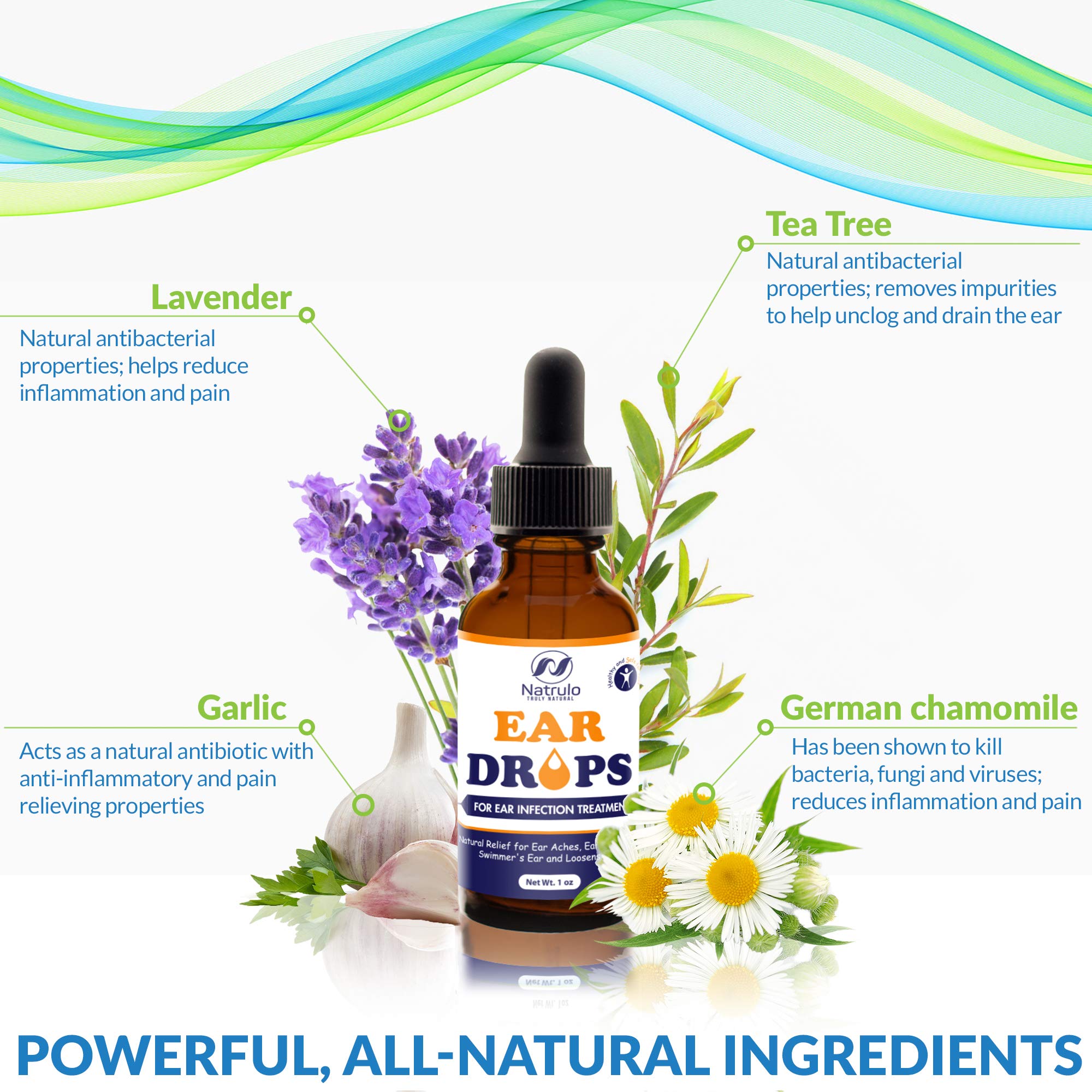 Natural Ear Drops for Ear Infection - Herbal Eardrops for Adults, Children & Pets - Soothes Discomfort, Ear Aches, Itchy Ears, S