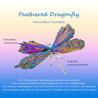 RJINGSHI Dragonfly Decor Tourmaline Crystal Statue Natural Electroplated Blue Collection Natural Home Decor Healing Blue Crystal