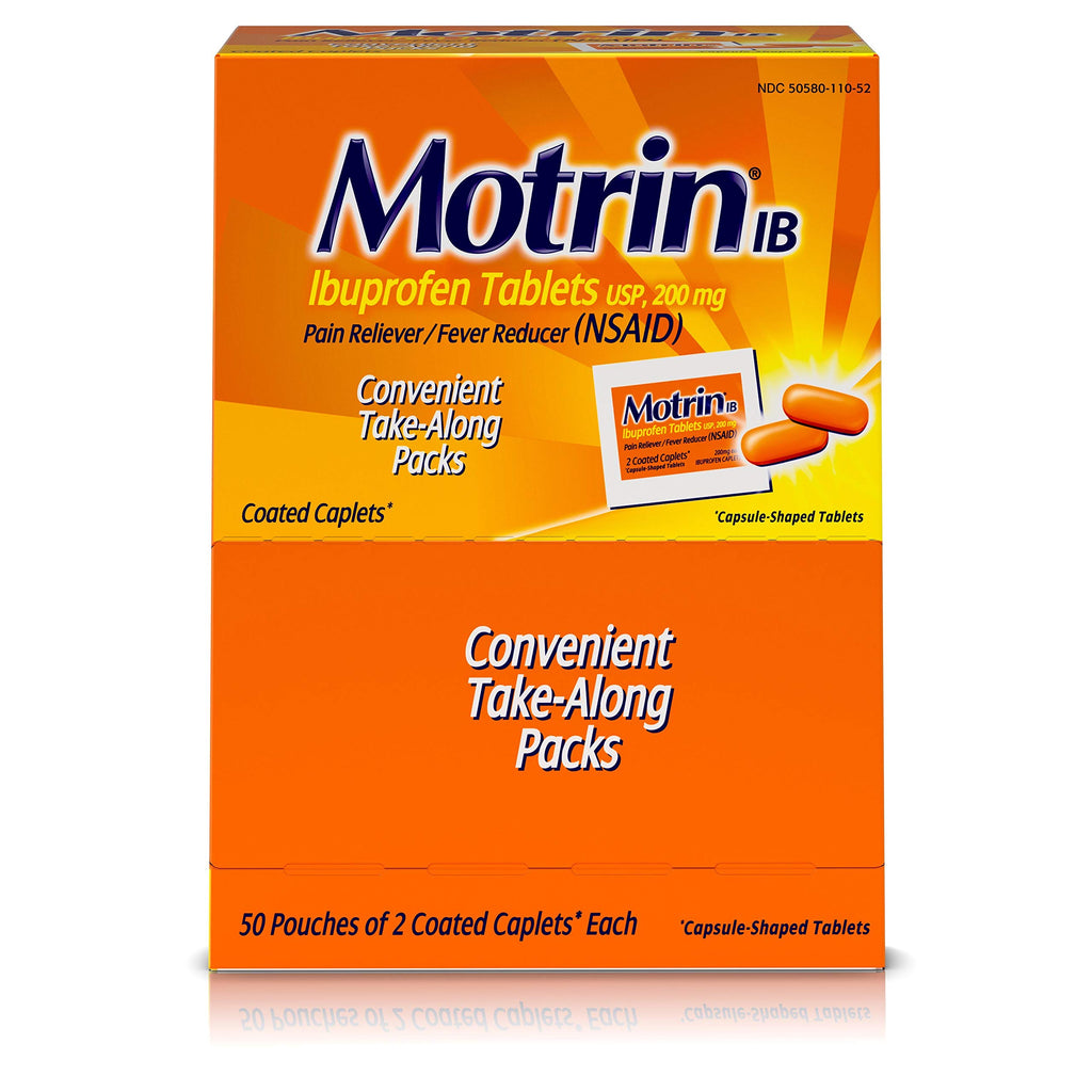 Motrin Packelt Label Motrin IB - Ibuprofen Tablets, Two Tablets Per Packet, 50 Packets Tota ...