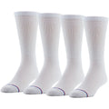 MediPeds womens Peds Crew With Non-binding Top Cushion 4 Pairs diabetic socks and shoe insoles, White, Men s 6-9 Women 7-10 US